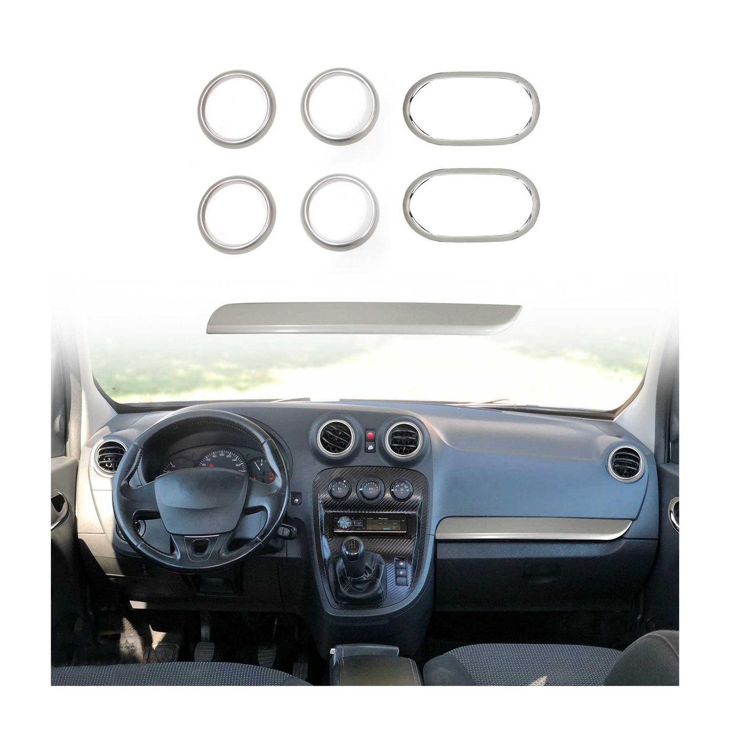 Lüftungs & Inneretürgrif Frontkonsolen Leiste Matt für Mercedes Citan 2012-2021