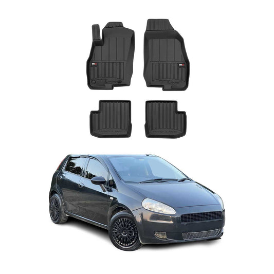 Fußmatten Gummimatten für Fiat Grande Punto 2005-2009 Premium Schwarz TPE 4x