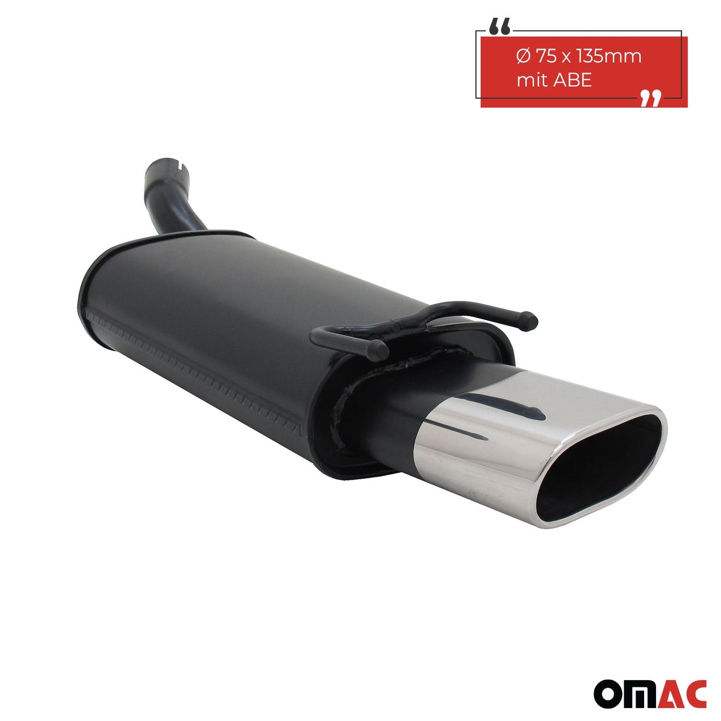 Novus Sportauspuff für Opel Corsa B 135x75mm Endschalldämpfer mit ABE