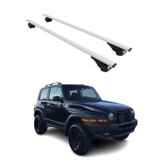 Portbagaj de plafon pentru SsangYong Korando 1996-2006 75kg metal argintiu 2 buc