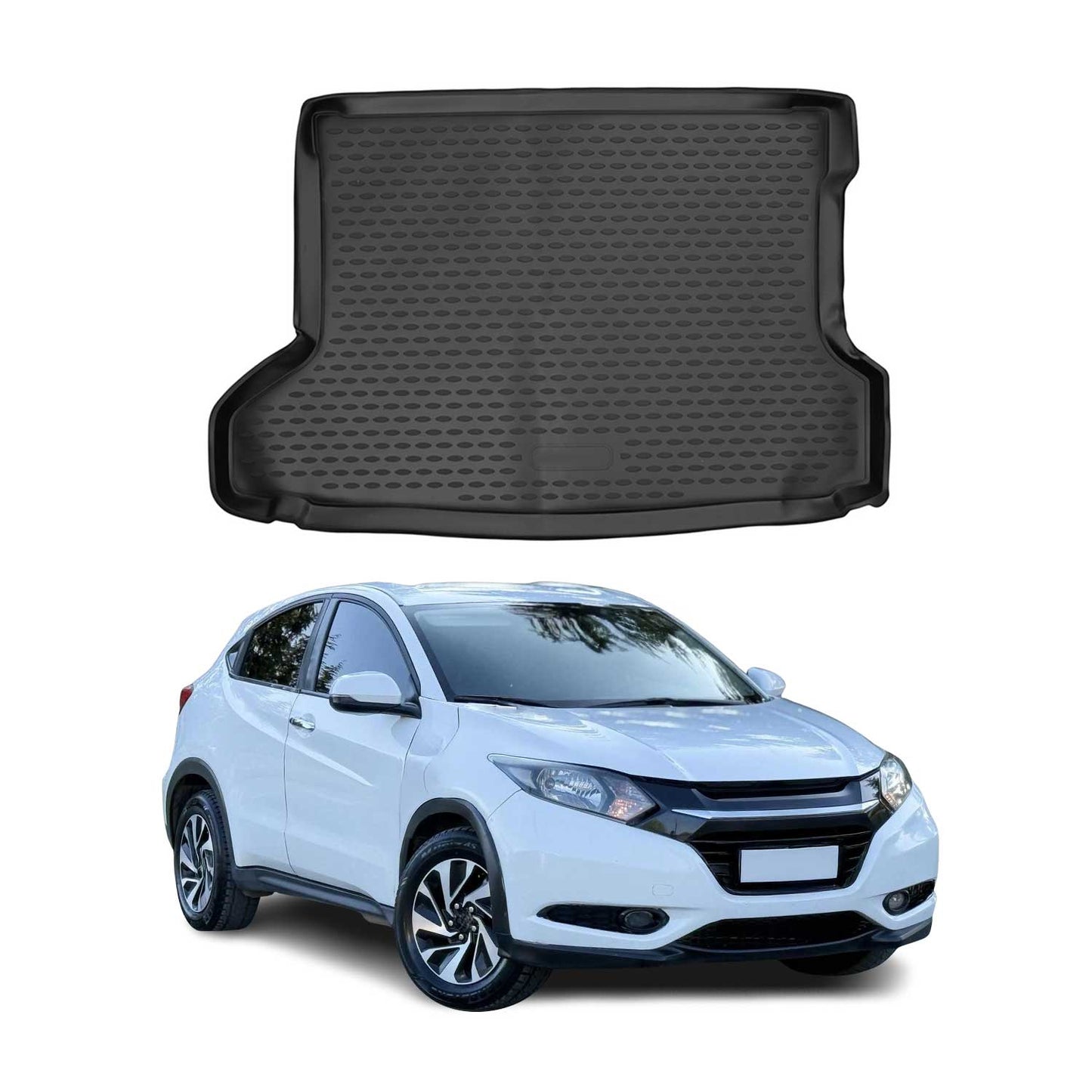 Kofferraummatte Kofferraumwanne für Honda HR-V 2015-2021 Gummi TPE Schwarz