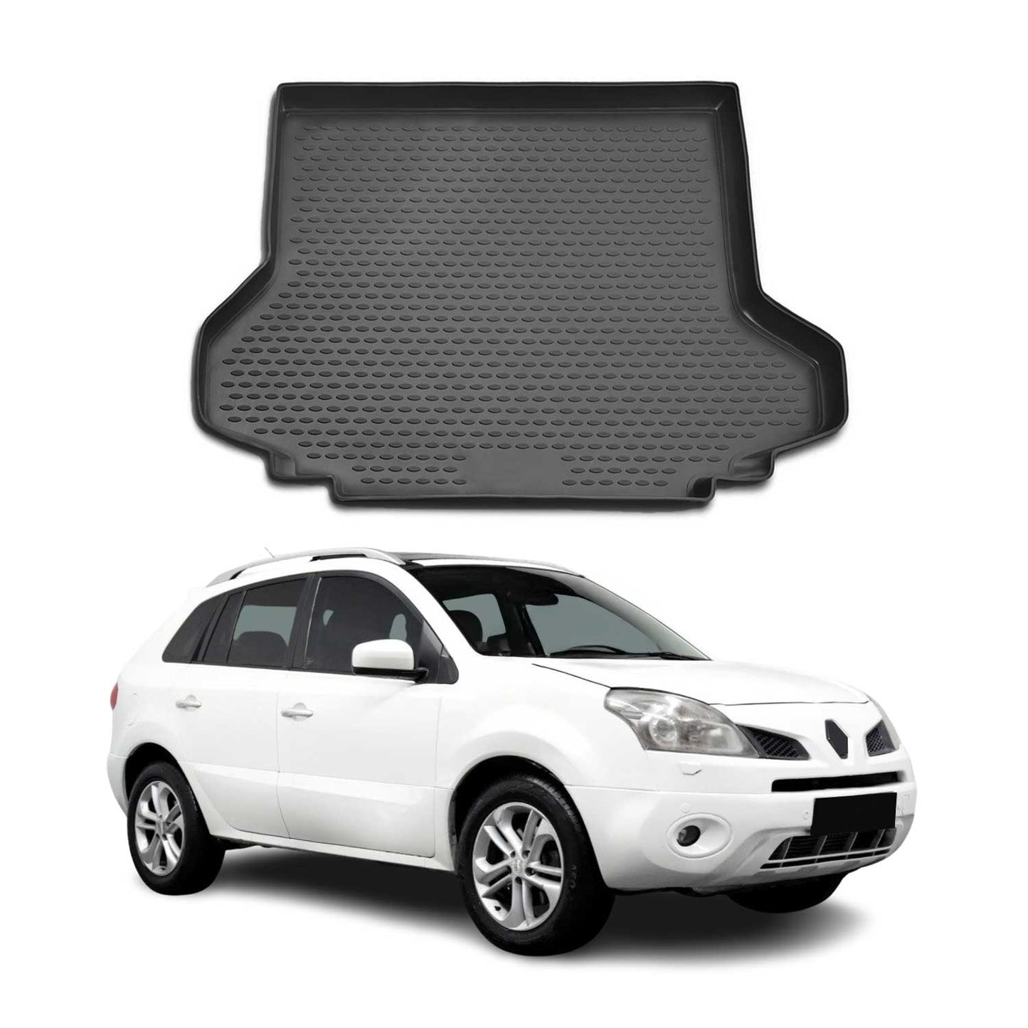 Kofferraummatte Kofferraumwanne für Renault Koleos 2008-2016 Gummi TPE Schwarz