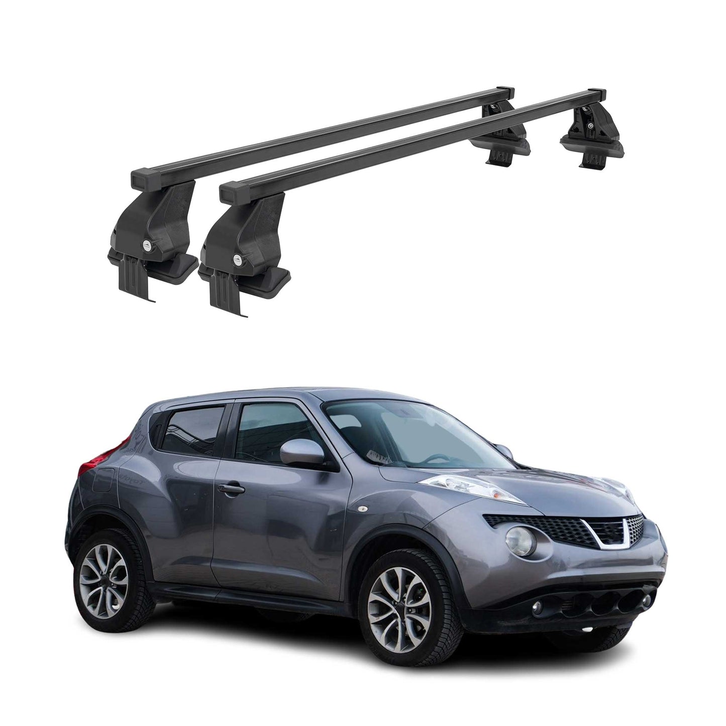 Menabo Dachträger Grundtäger für Nissan Juke 2010-2019 50kg Stahl Schwarz 2 tlg