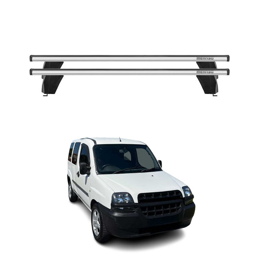 Bagażnik dachowy Menabo do Fiata Doblo 2000-2010 75 kg, aluminiowy, srebrny, 2-częściowy