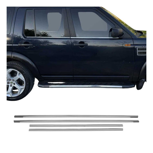 Benzi decorative pentru geamuri Land Rover Discovery 2009-2016, oțel inoxidabil cromat, 4x