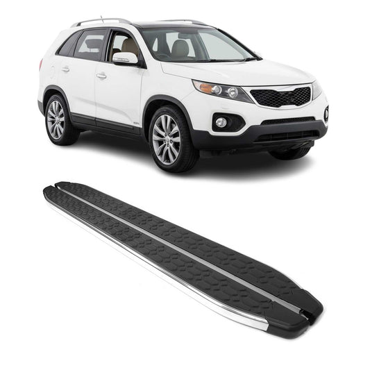 Trittbretter Seitenschweller für Kia Sorento 2 XM 2009-2013 Stahl Schwarz Grau
