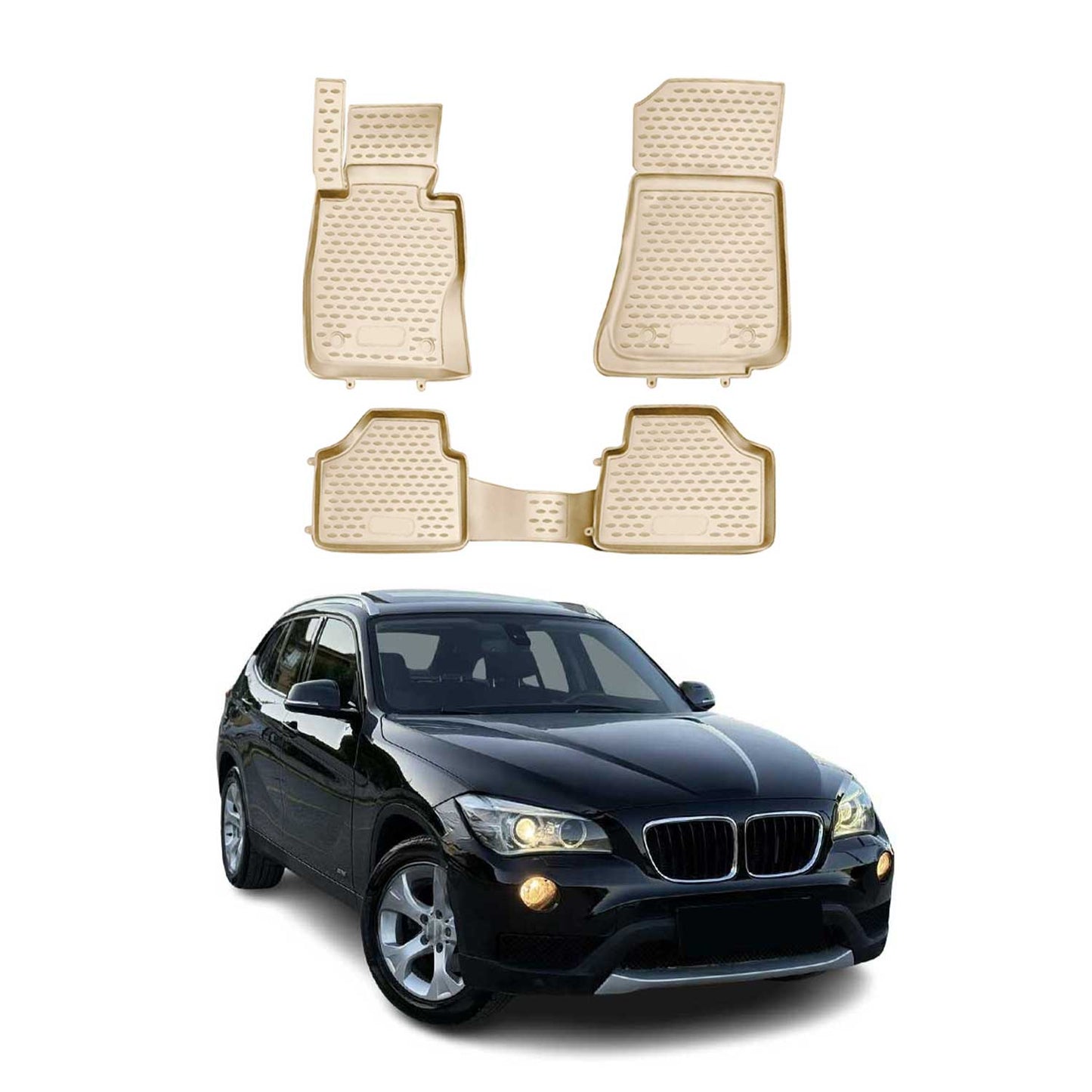 2009-2015 BMW X1 E84 Fußmatten TPE Beige 4 tlg