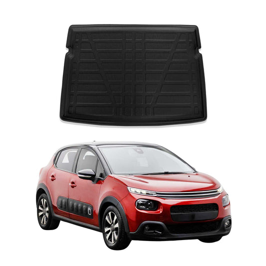 Kofferraumwanne Laderaumwanne für Citroen C3 2016-2024 5tür hohe Kante Gummi