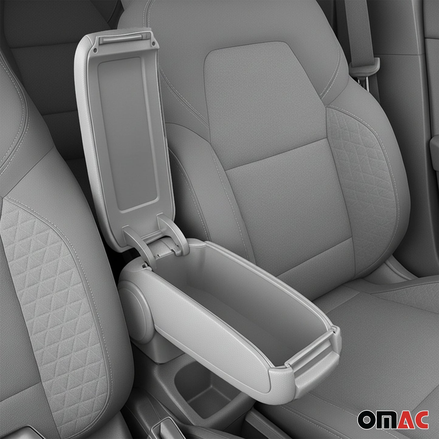 Mittelarmlehne Armlehne Mittelkonsole für Renault Megane 2002-2009 PU-Leder Grau