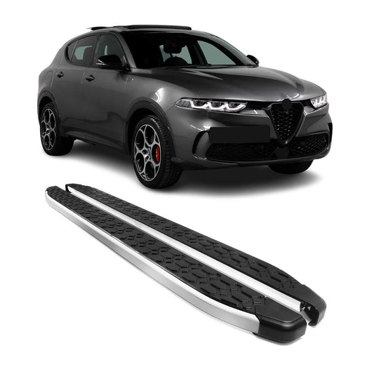 Praguri/praguri laterale pentru Alfa Romeo Tonale 2022-2025, aluminiu negru, 2x