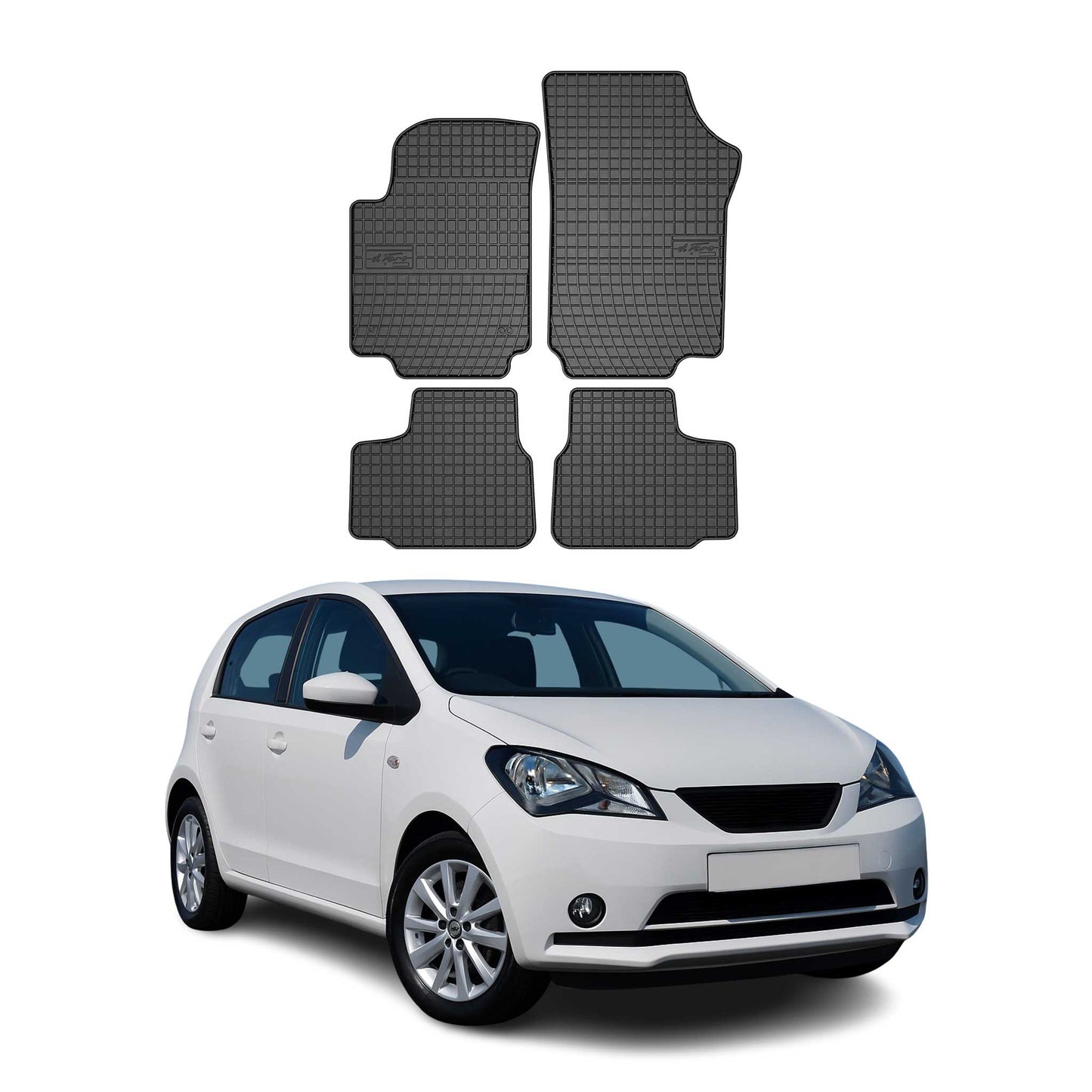 Covorașe auto Seat Mii 2011-2025, TPE, negre, 4 buc.