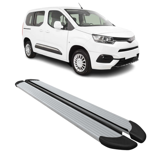 Seitenschweller Trittbretter für Toyota Proace City 2019-2025 Kombi L1 Alu Grau