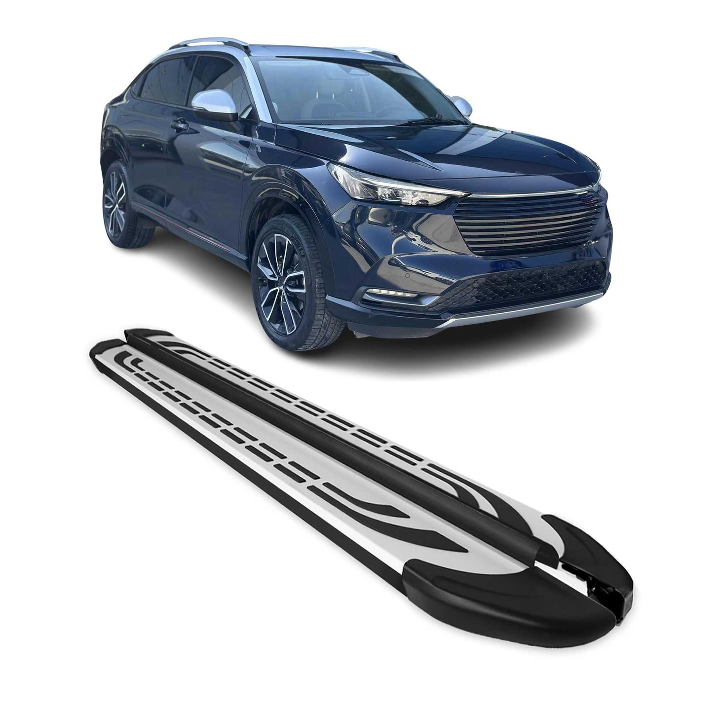 Trittbretter Seitenschweller für Honda HR-V 2021-2025 Silber Schwarz 2 tlg