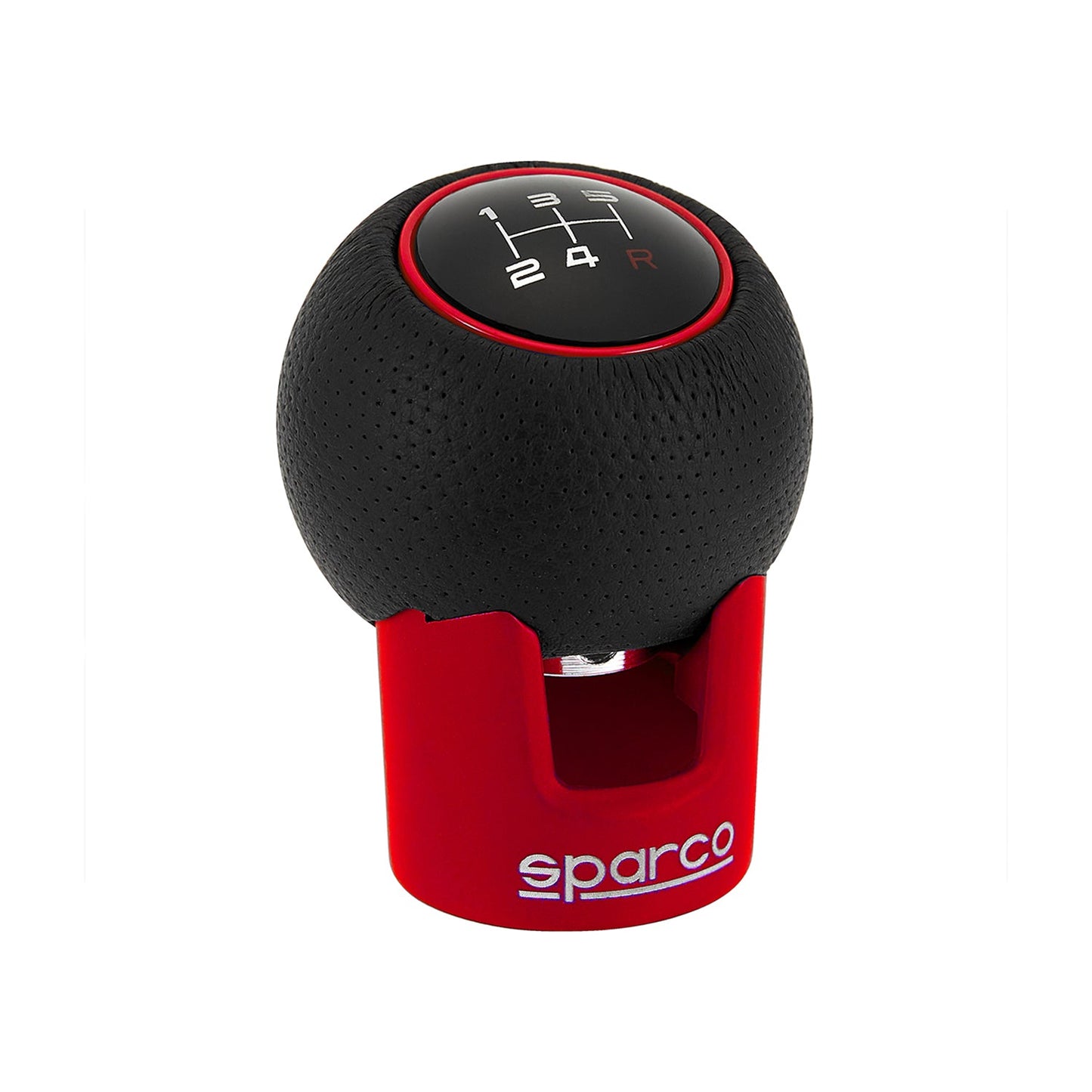SPARCO Schaltknauf Schalthebel Schaltknopf Aluminium Kunstleder Mattrot
