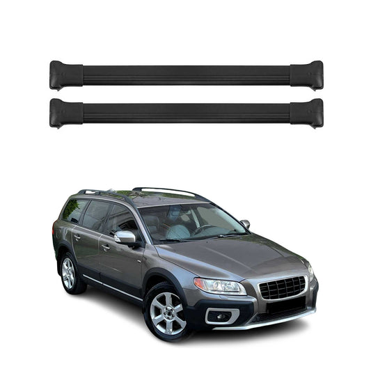 Portbagaj de plafon pentru Volvo XC70 mk3 2007-2016 75kg aluminiu negru 2 buc