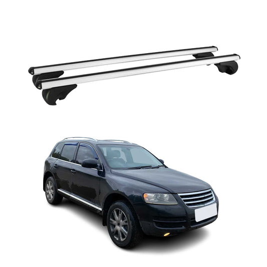 Dachträger Grundtäger für VW Touareg mk1 2002-2010 75kg Aluminium Silber 2tlg