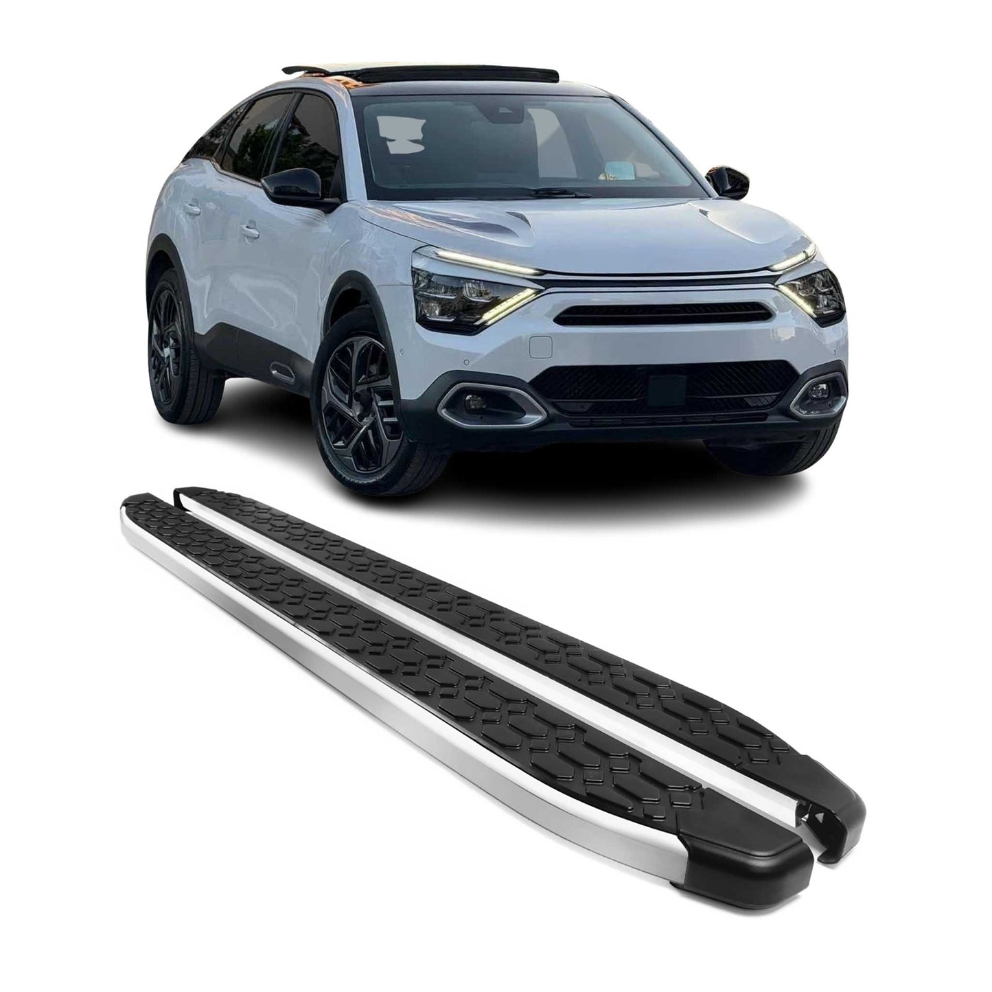 Trittbretter Seitenschweller Schweller für Citroen C4 2020-2025 Schwarz 2 tlg