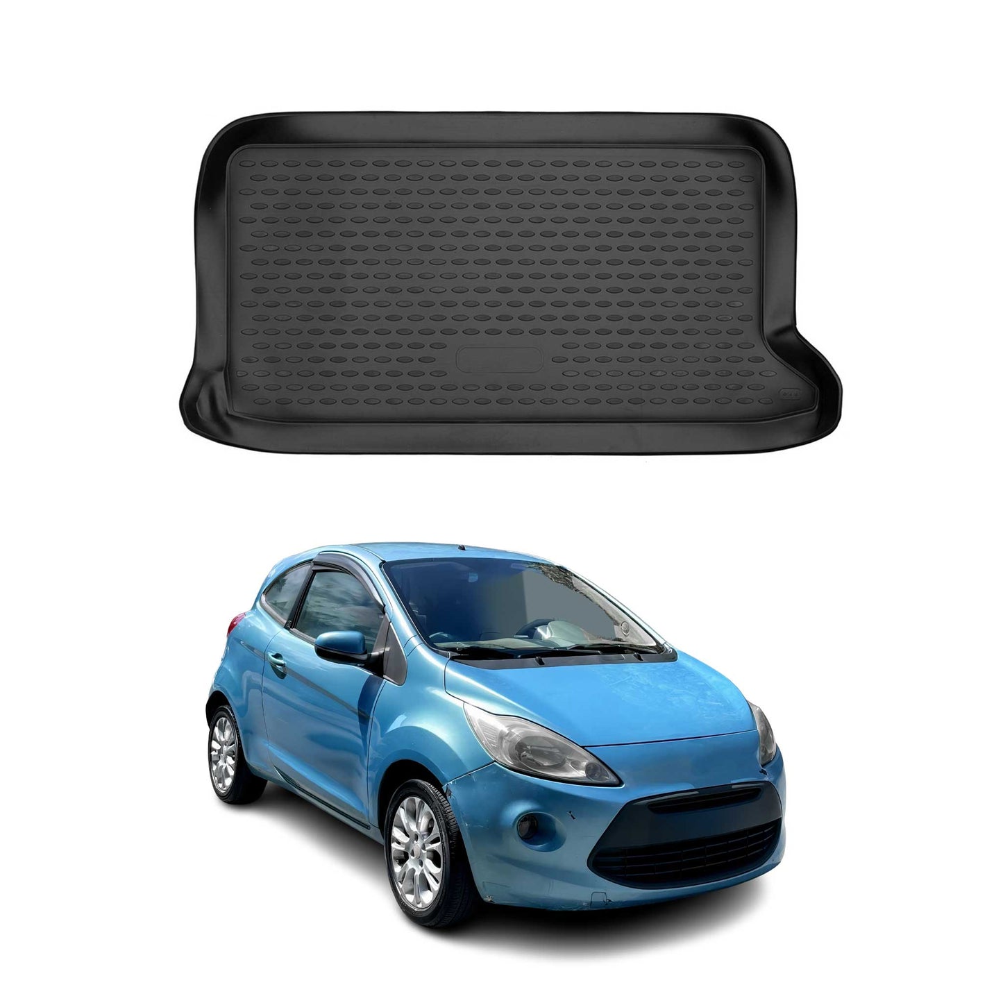 Kofferraummatte Kofferraumwanne für Ford Ka 2009-2016 Gummi TPE Schwarz