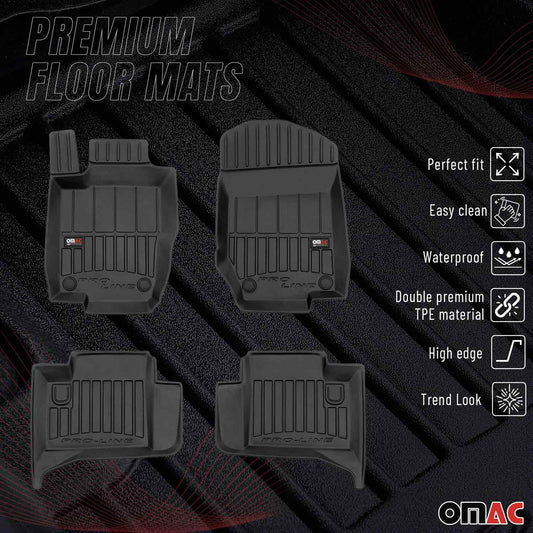 OMAC Gummi Fußmatten für Mercedes M Klasse W164 2005-2011 Premium TPE Schwarz 4x