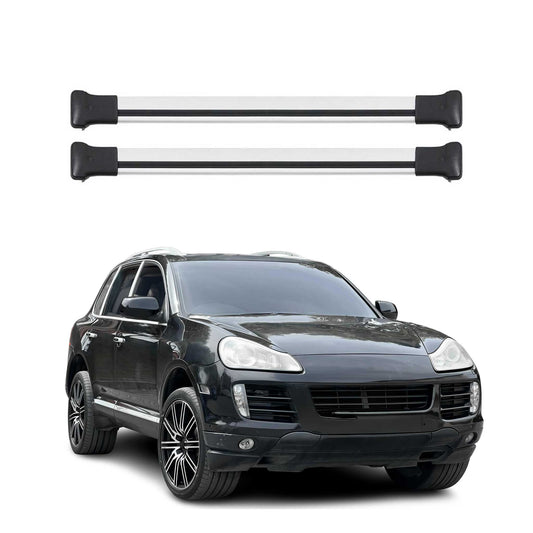 Portbagaj de plafon pentru Porsche Cayenne 2002-2010 75kg aluminiu argintiu 2 buc