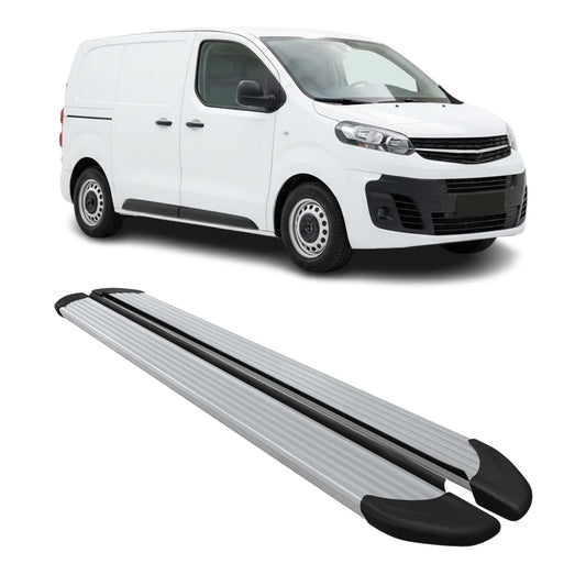 Seitenschweller Trittbretter Schweller für Opel Vivaro C 2019-2025 L1 Alu Grau