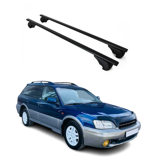 Portbagaj de plafon pentru Subaru Legacy mk3 Estate 1999-2003 75kg Negru metalic