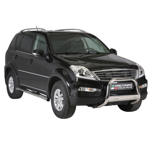 Frontbügel Frontschutzbügel für Ssangyong Rexton W 2013-2017 ø63mm Stahl Silber