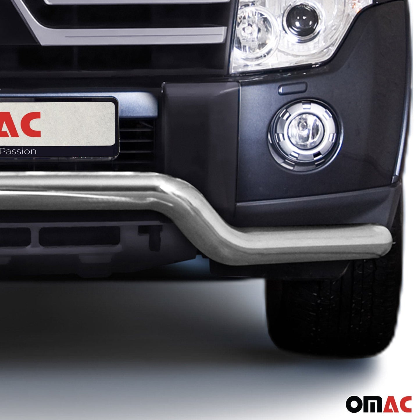 Bară de protecție față, bară de protecție față pentru Mitsubishi Pajero 2007-2014, omologată ABE, argintie