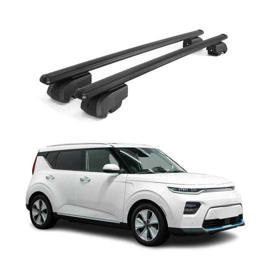 Portbagaj de plafon pentru Kia Soul EV 2020-2023, aluminiu, negru, omologat ABE, 2x