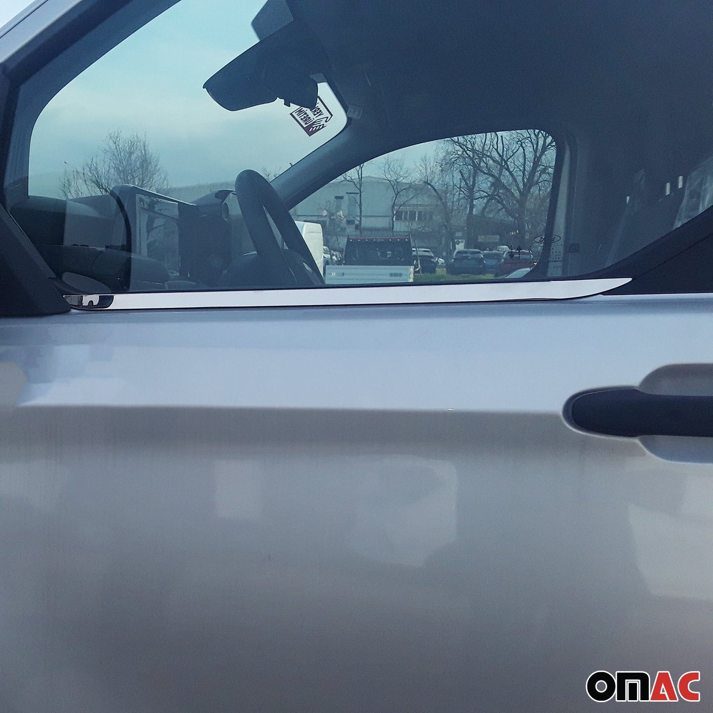 Benzi decorative pentru geamuri Ford Transit Tourneo Custom 2023-2025, oțel inoxidabil, 2x