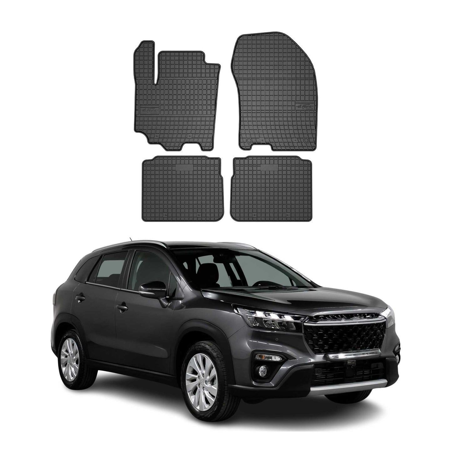 OMAC Gummi Fußmatten für Suzuki SX4 S-Cross 2018-2025 Automatten Schwarz 4x