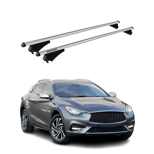 Menabo Dachträger Grundtäger für Infiniti Q30 2015-2019 75kg Alu Silber 2 tlg