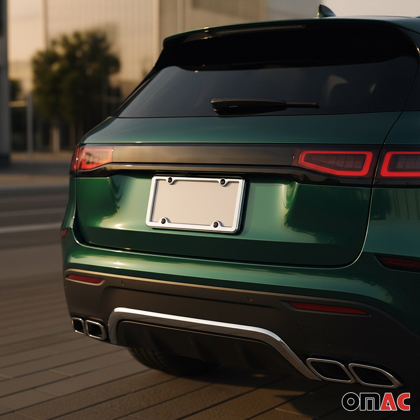 Zestaw uchwytów na tablicę rejestracyjną, chromowana stal nierdzewna, model US, 2x