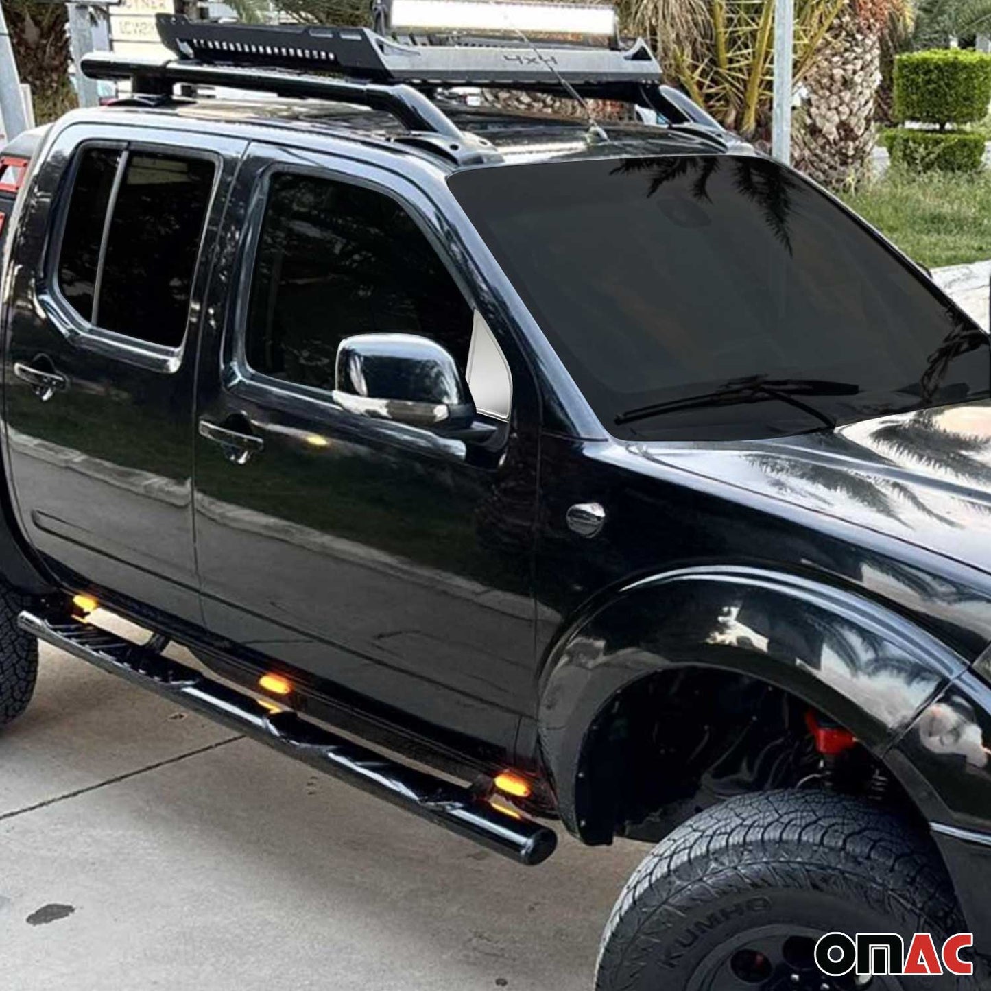 Ornamente triunghiulare geam pentru Nissan Navara D40 2005-2015 oțel inoxidabil cromat 2x