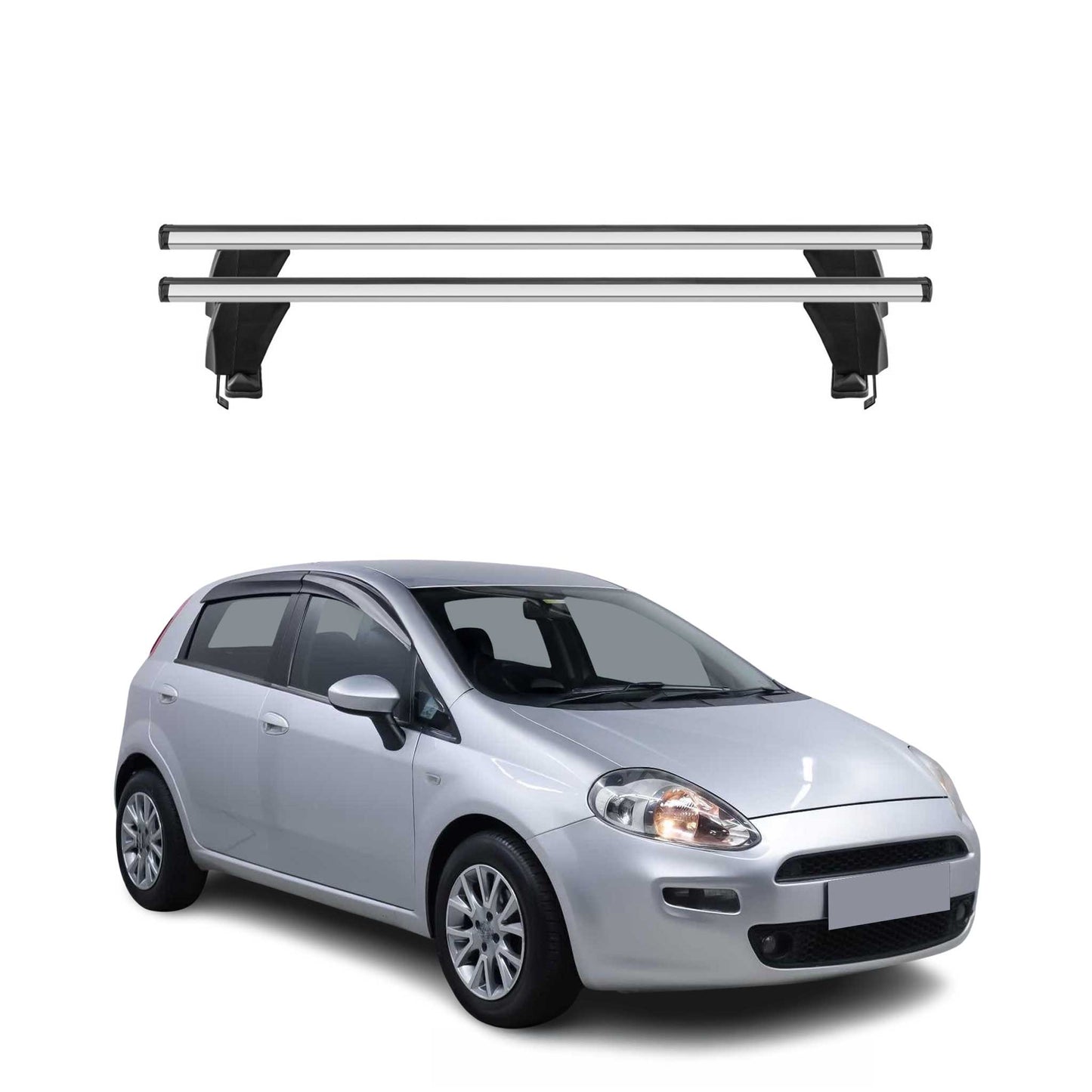 Menabo Dachträger Grundtäger für Fiat Punto Classic 2007-2010 50kg Alu Silber 2x