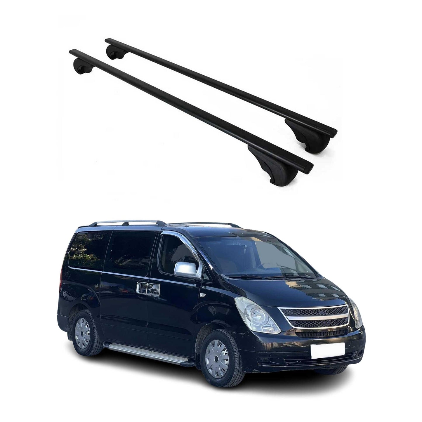 Portbagaj de plafon pentru Hyundai H-1 Travel Starex 2007-2025 75kg Negru 2x