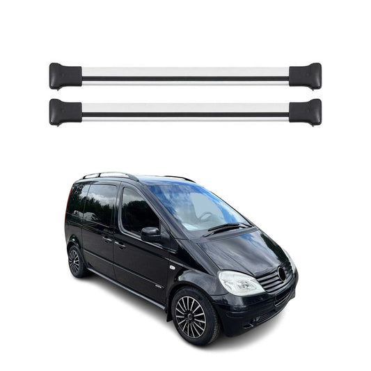 Portbagaj de plafon pentru Mercedes Vaneo 2001-2005 75kg aluminiu argintiu 2 buc
