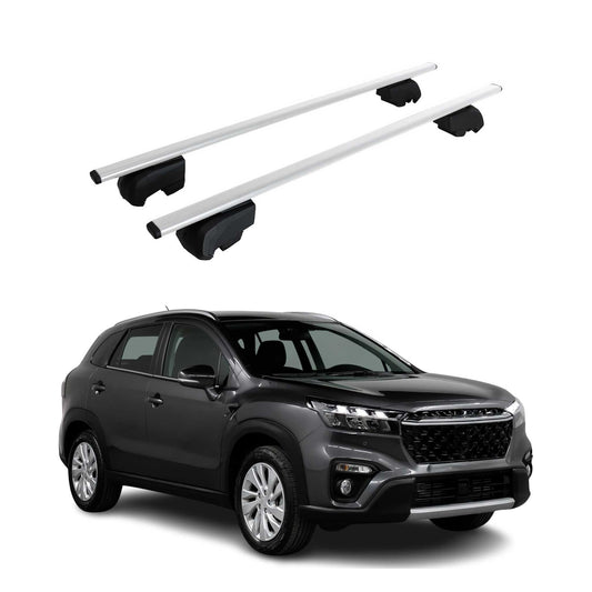 Dachträger Gepäckträger für Suzuki SX4 S-Cross 2021-2023 ABE Metall Silber 2x