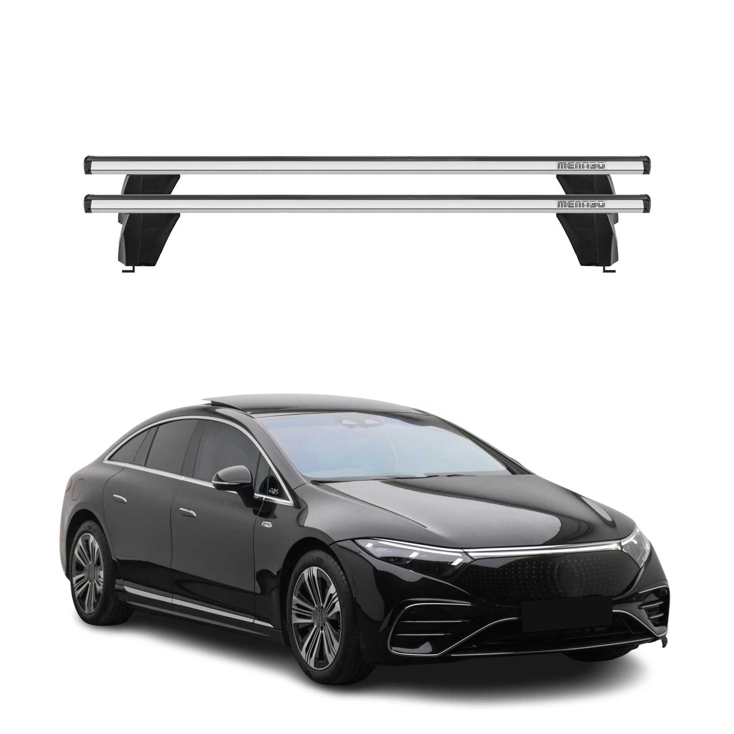 Menabo Dachträger Grundtäger für Mercedes EQS V297 2021-2025 75kg Alu Silber 2x