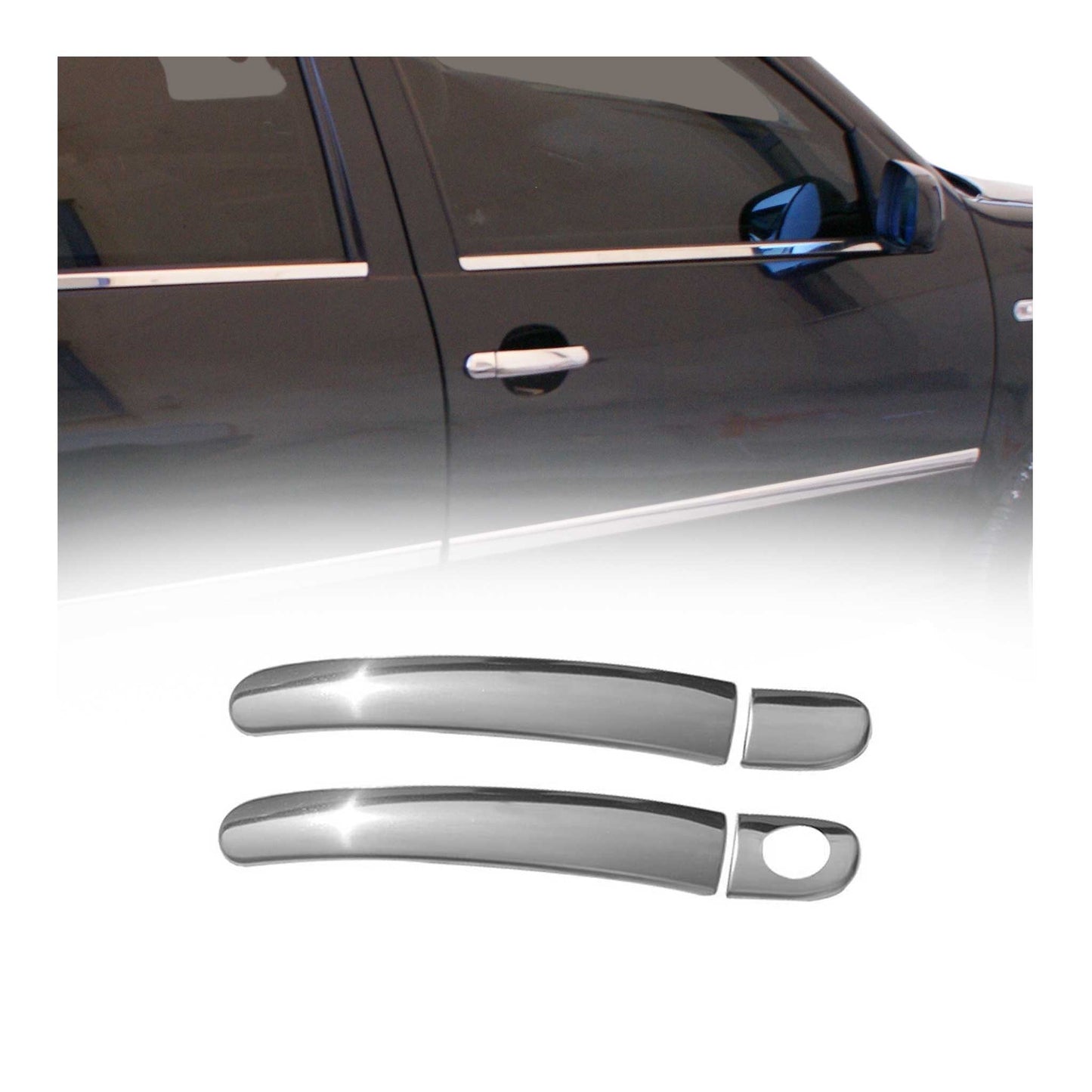 Türgriff Blende Türgriffkappen für Seat Arosa 1997-2004 Edelstahl Silber 4tlg