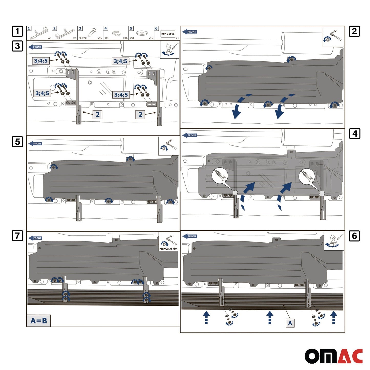 Trittbretter Seitenschweller für Honda CR-V 2012-2016 Alu Schwarz ABE