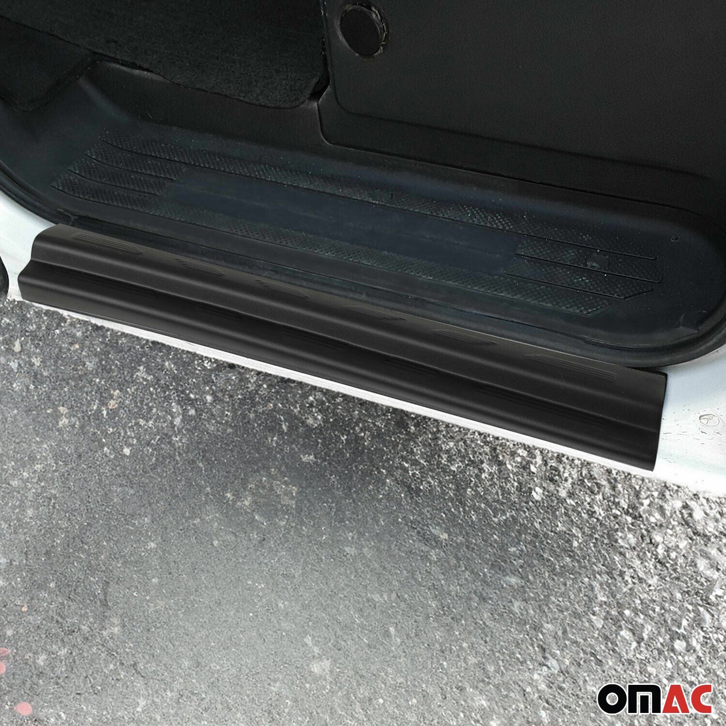 Protecții prag ușă pentru Ford Transit 2006-2014, cauciuc TPE, negru, set 2 piese