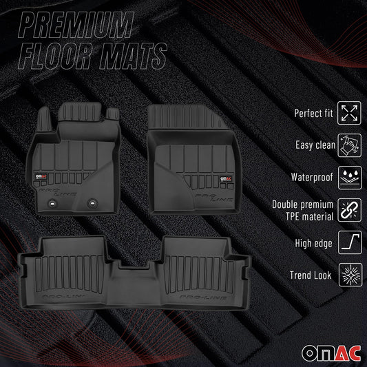 OMAC Gummi Fußmatten für Toyota Corolla 2007-2013 Premium Gummi Schwarz 3tlg