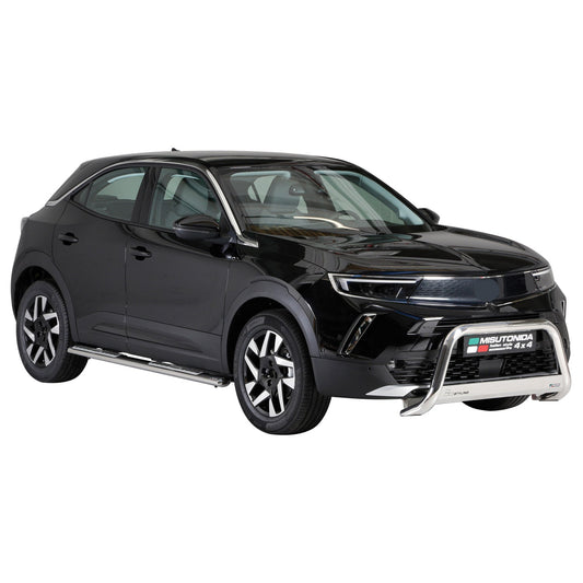 Bară de protecție/buton față pentru Opel Mokka 2021-2025, ø63mm, oțel, argintiu, protecție