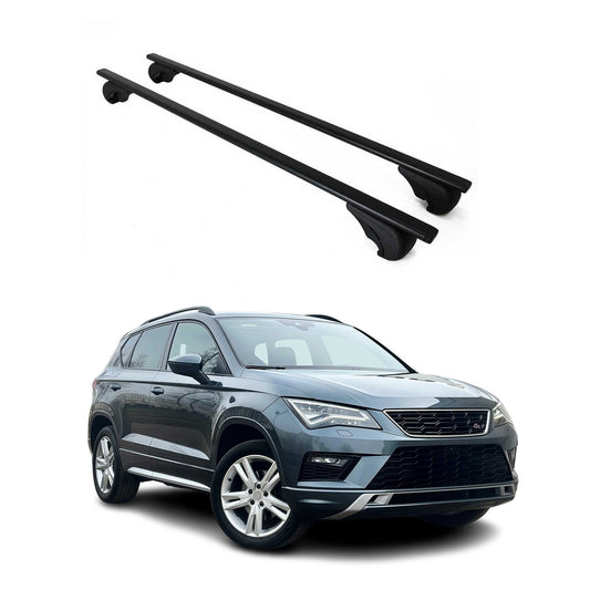 Portbagaj de plafon pentru Seat Ateca 2016-2025 75kg, negru metalic, 2 buc.