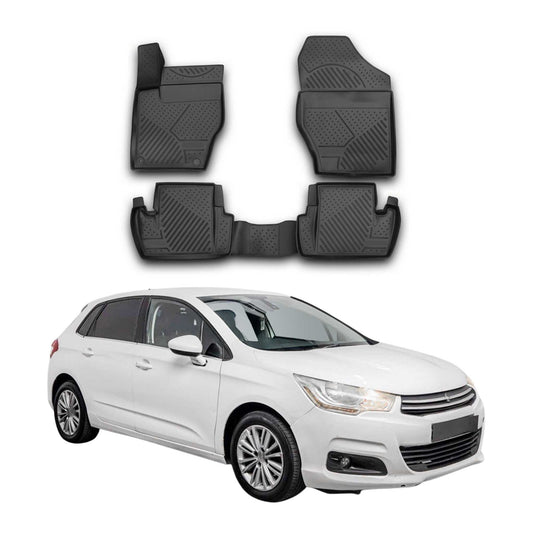 OMAC Gummimatten Fußmatten für Citroen C4 2011-2020 TPE Automatten Schwarz 4x