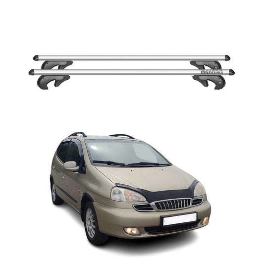 Menabo Dachträger Grundtäger für Daewoo Rezzo 2000-2008 90kg Alu Silber 2 tlg