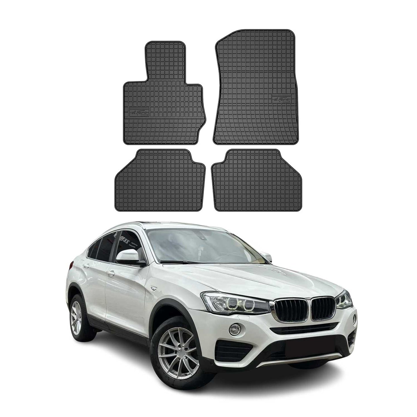 Covorașe auto TPE negre pentru BMW X4 F26 2014-2018, 4 buc.