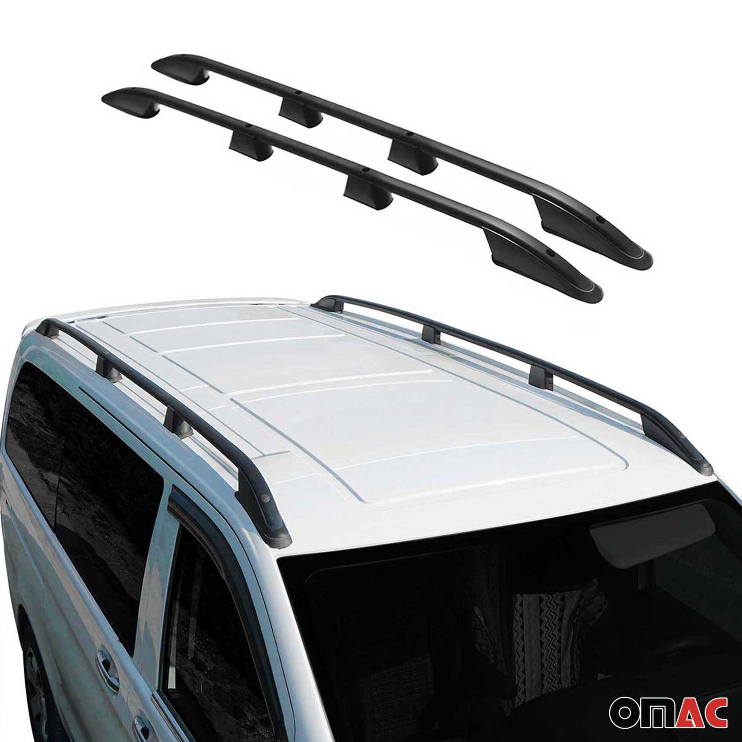 Dachreling Dachgepäckträger für VW Caddy 2010-2015 L2 Langer  Alu Schwarz