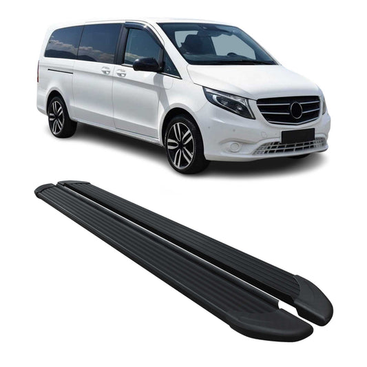 Schweller Trittbretter Schweller für Mercedes Vito 2014-25 Langer L3 Alu Schwarz